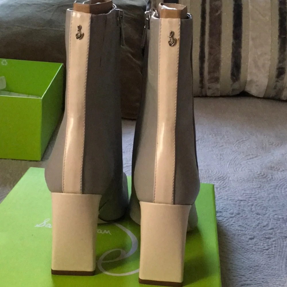 Grey ,cream Sam Edelman boots - Picture 3 of 5